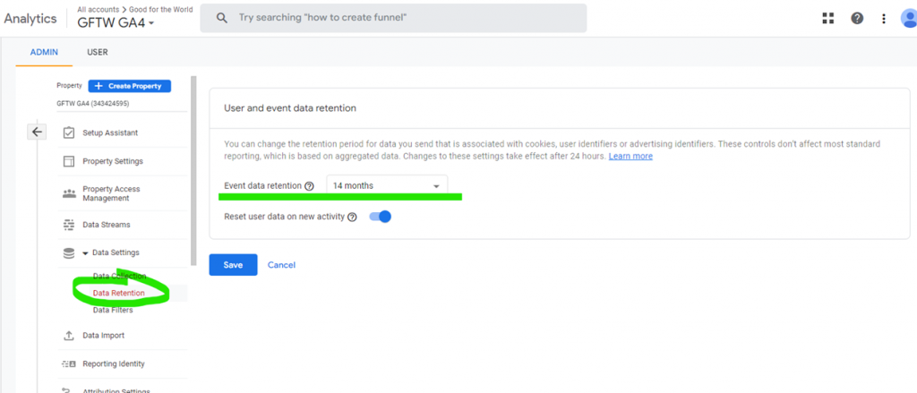 Data Retention GA4